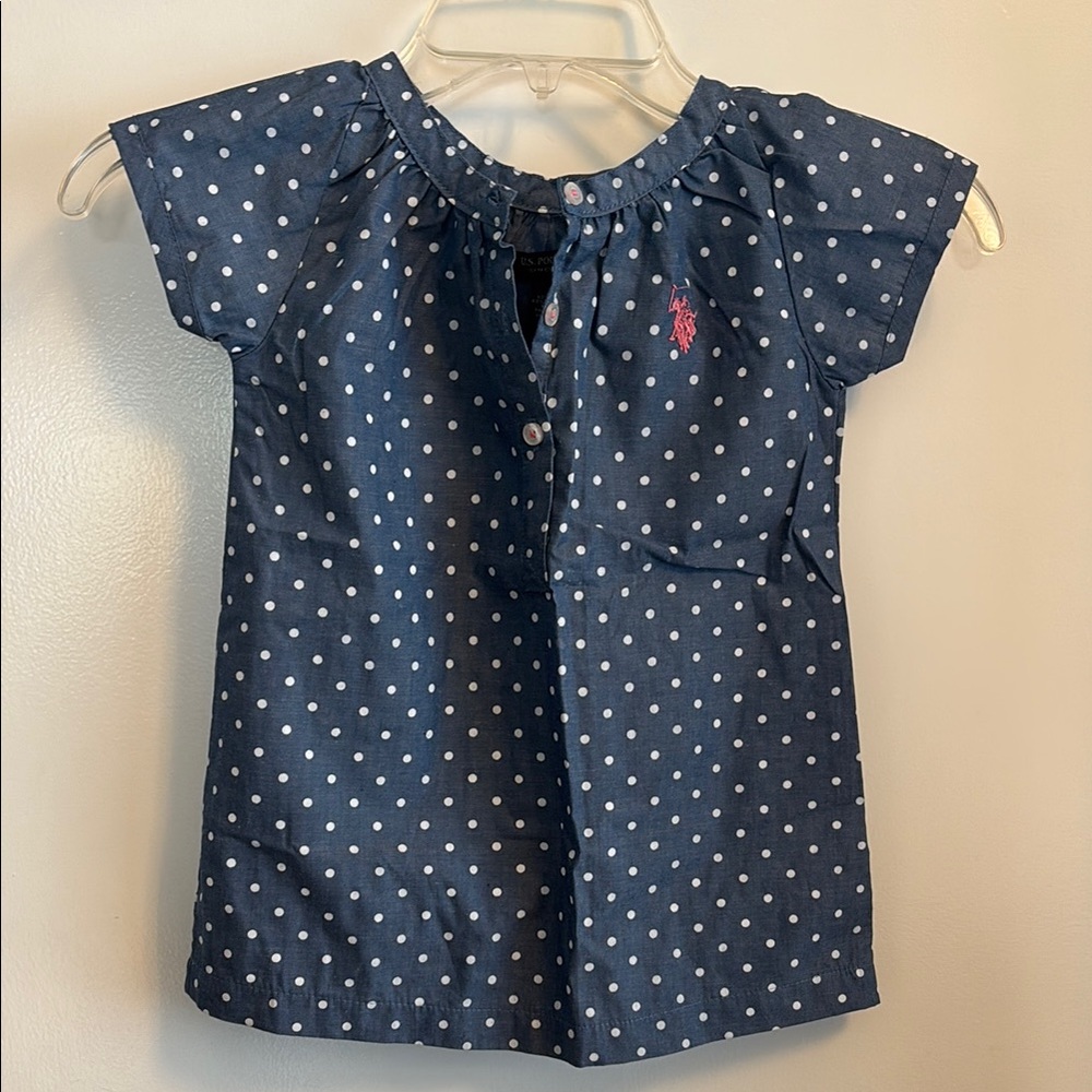 Polka Dot Kids Shirt - Navy Blue